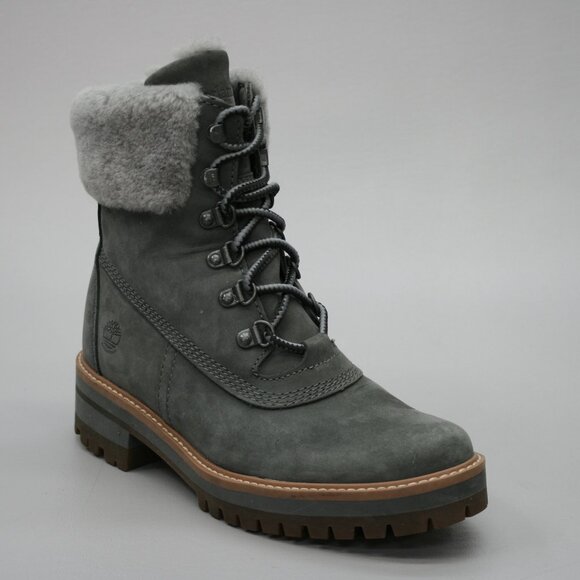 Timberland Ladies 7 Courmayeur Valley Grey Shearling 6" Ankle Booties - TB0A255A - Picture 1 of 12